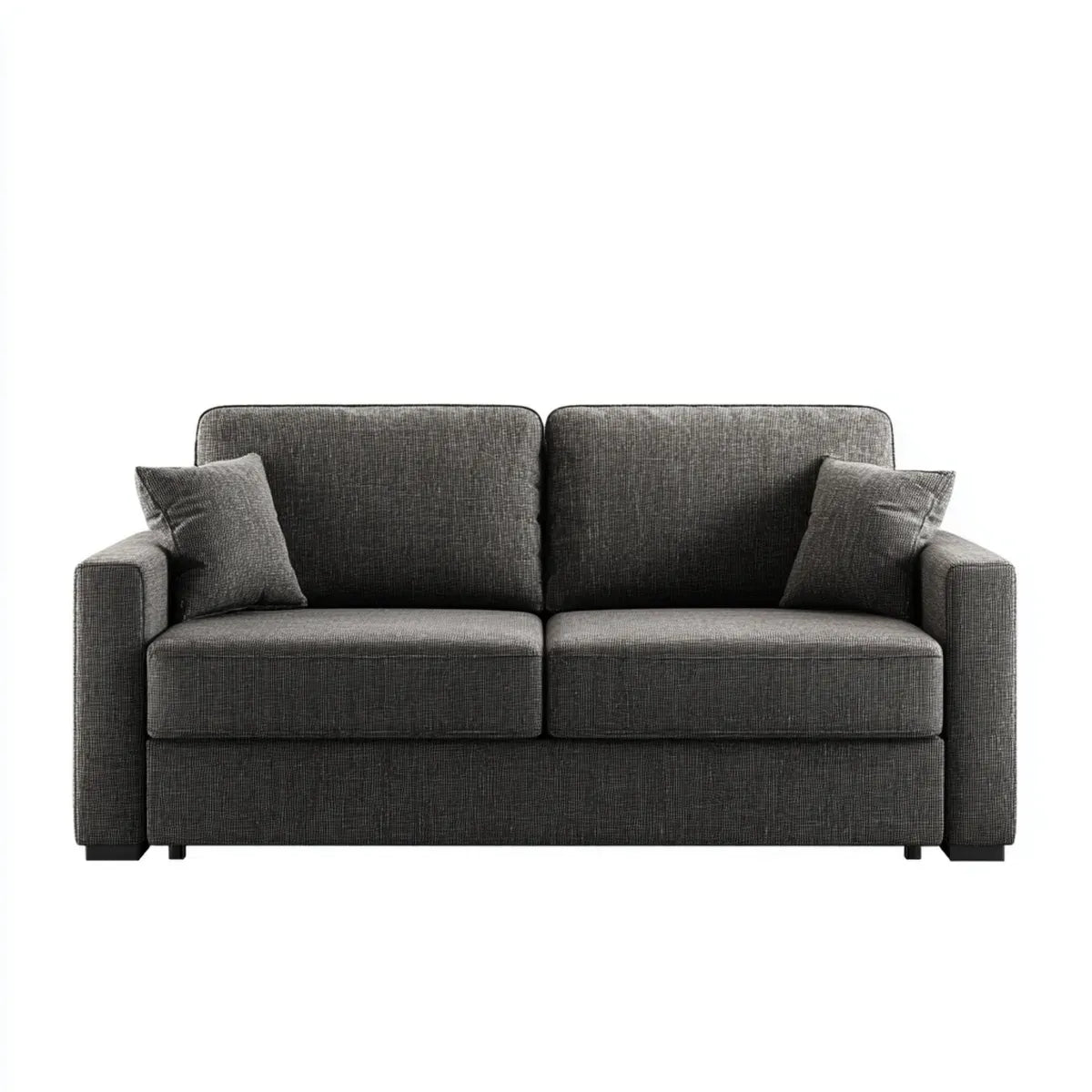 Divano 2 posti grigio scuro in poliestere rettangolare 140 x 85 x 85 cm