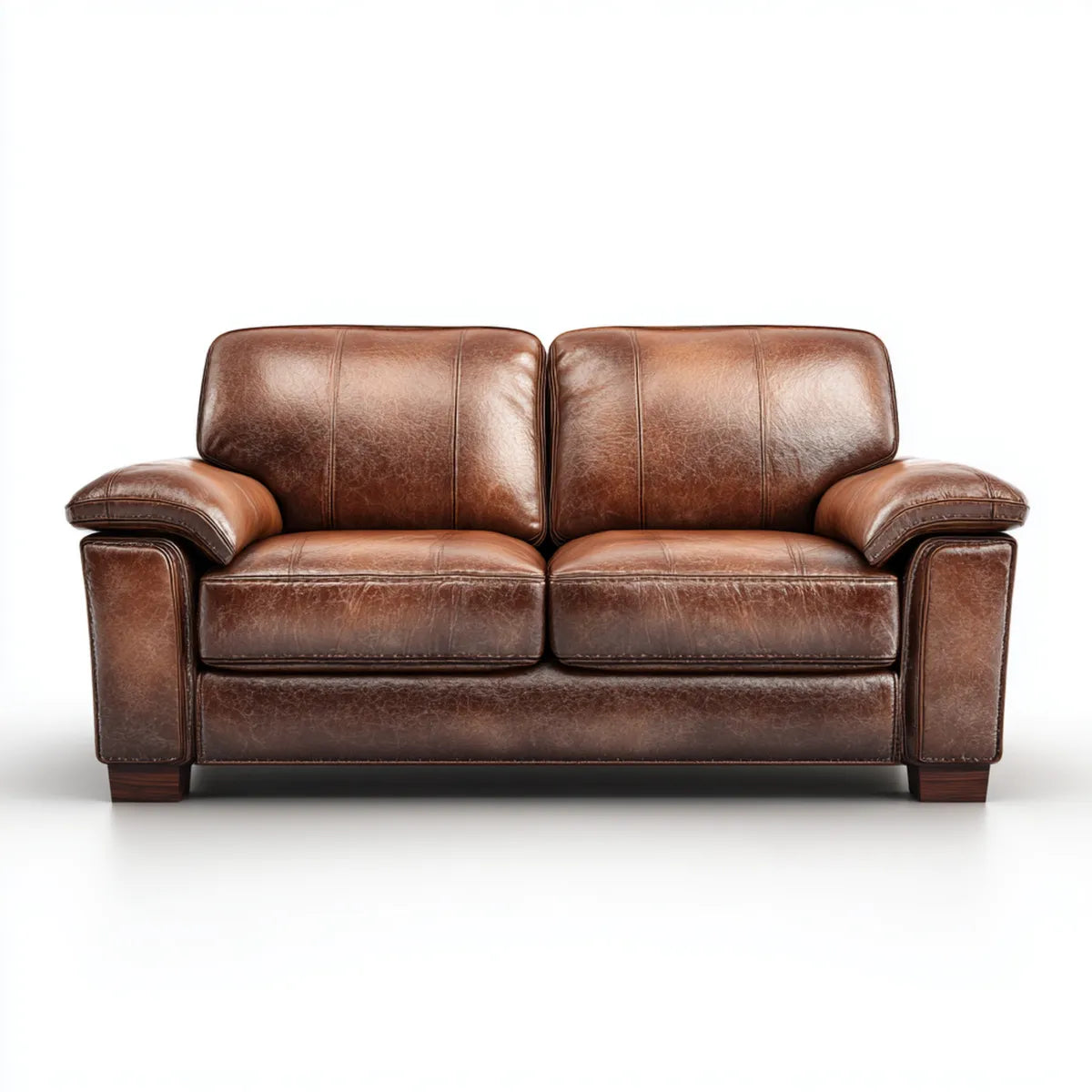 Divano 2 posti marrone in pelle sintetica PU rettangolare 170 x 90 x 88 cm