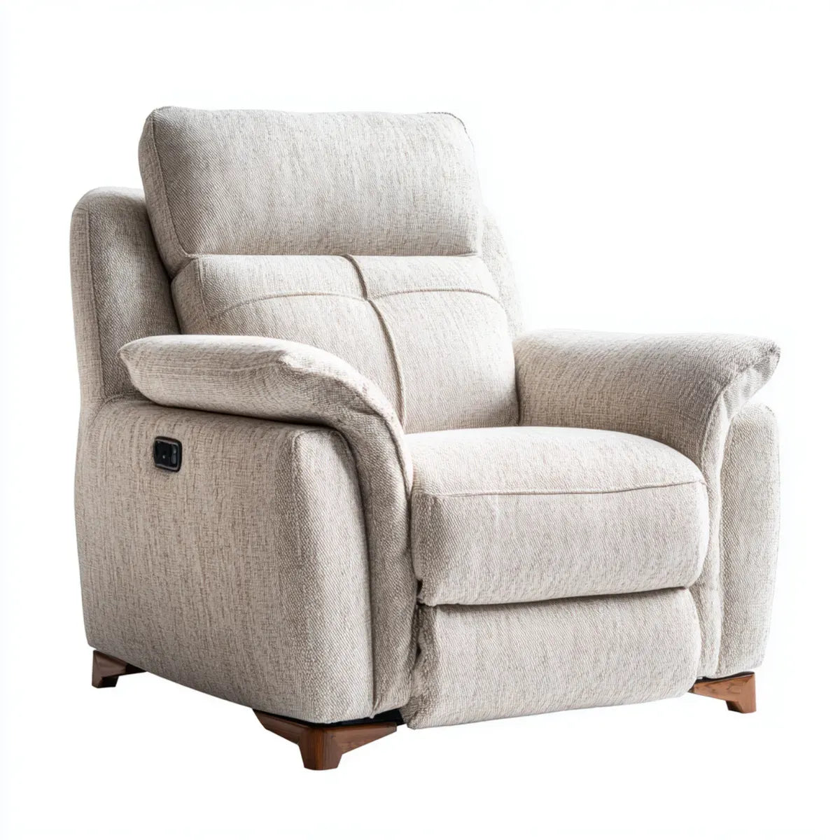 Poltrona reclinabile elettrica da soggiorno beige 90 x 95 x 102 cm in poliestere forma rettangolare