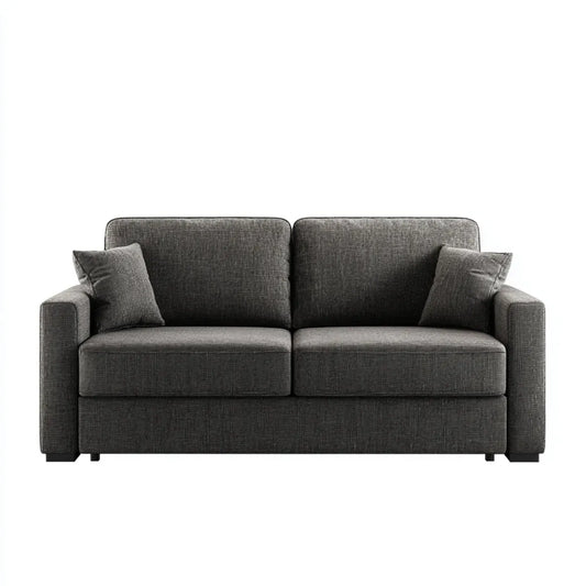 Divano 2 posti grigio scuro in poliestere rettangolare 140 x 85 x 85 cm