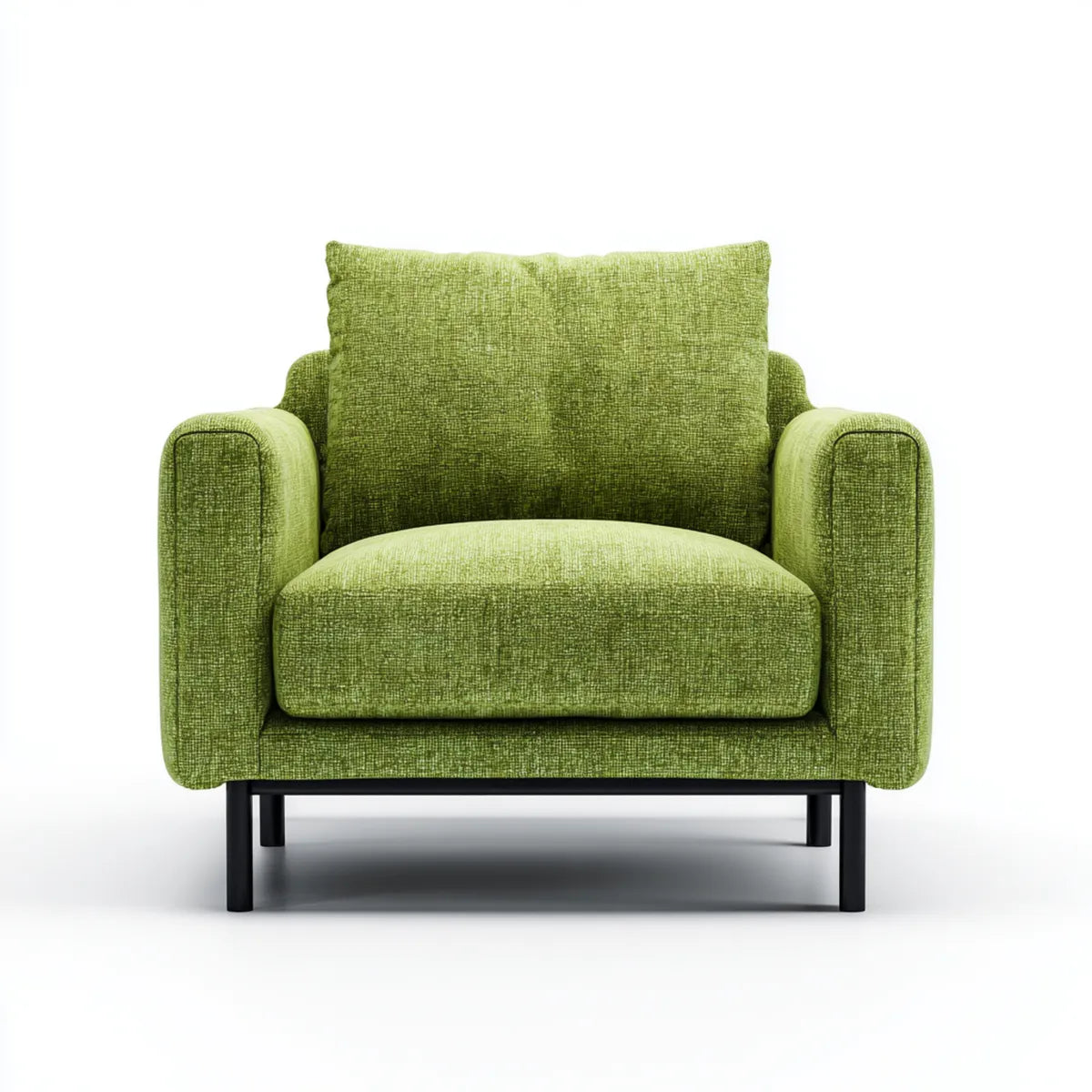 Poltrona soggiorno verde 90 x 82 x 85 cm in poliestere con struttura in acciaio forma squadrata